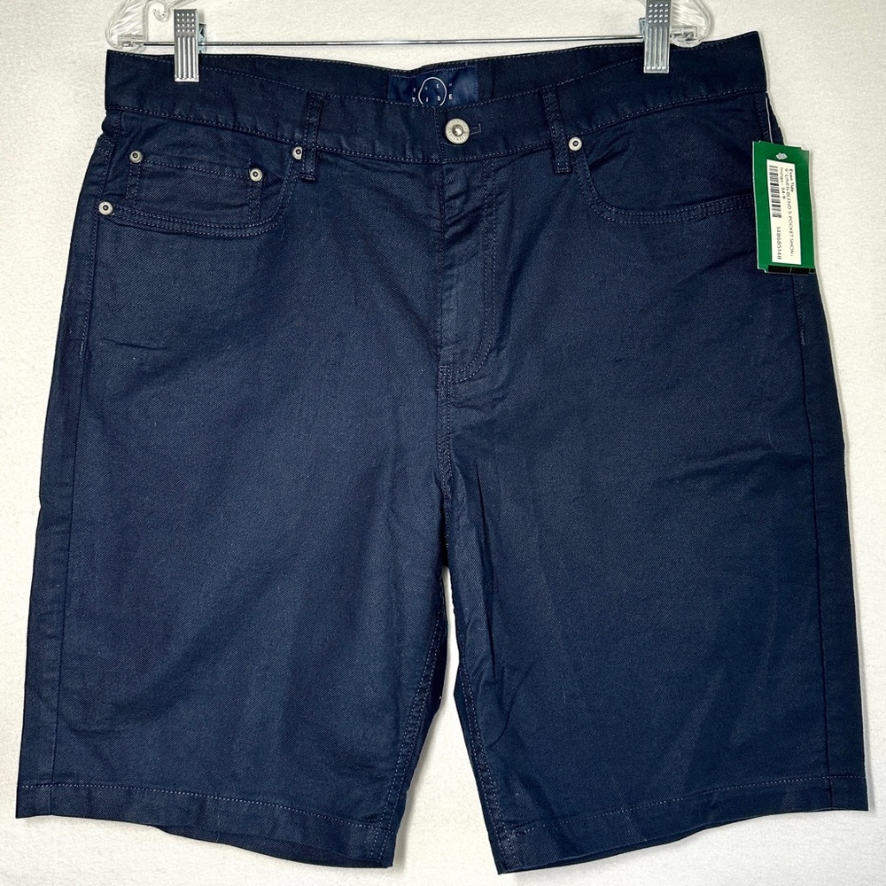 Even Tide Shorts Men's 34 Indigo Blue Linen Blend 5 Pocket Stitch Fix New